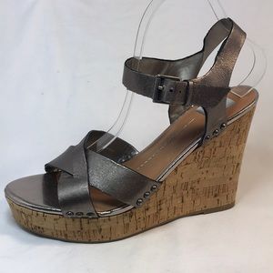 DOLCE VITA women wedge sandal metallic Sz. 10 NEW